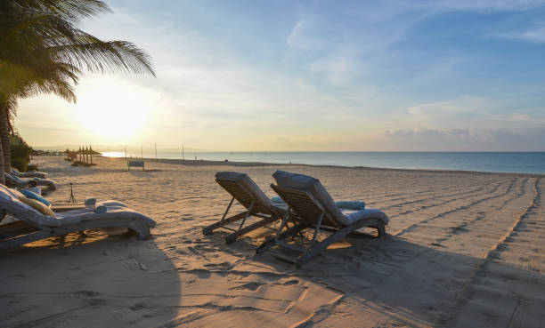 istock Relaxing chairs at the seaside luxury resort 1744351227