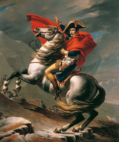 Bonaparte crossing the Grand-Saint-Bernard is an equestrian portrait of Napoleon Bonaparte then First Consul, produced by Jacques-Louis David between 1800 and 1803.