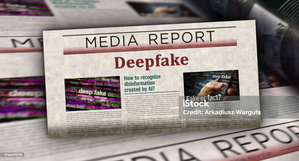 Deepfake Ai Disinformation Fake News Newspaper Printing Media Stock Deepfake Ai Disinformation Fake News Newspaper Printing Media Stock