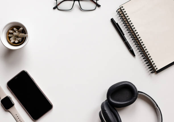 istock Top view of some office supplies 1744370700