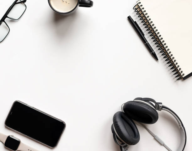 istock Top view of some office accesories 1744371211