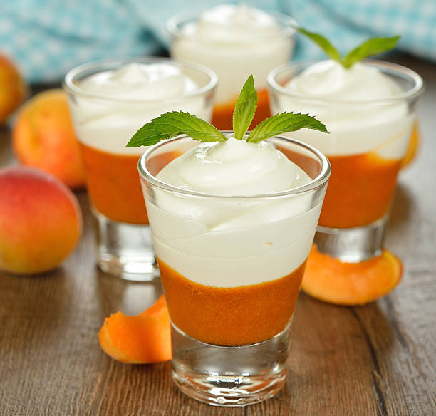 istock Apricot dessert in small glasses 174437453