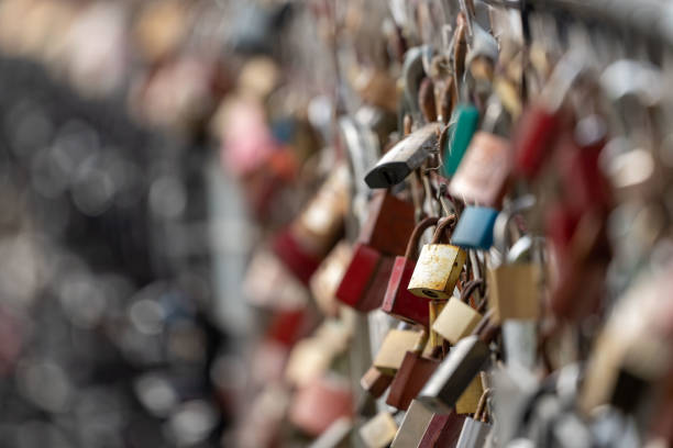 istock Lovers padlocks on Marko-Feingold-Steg, Salzburg, Austria 1744378913