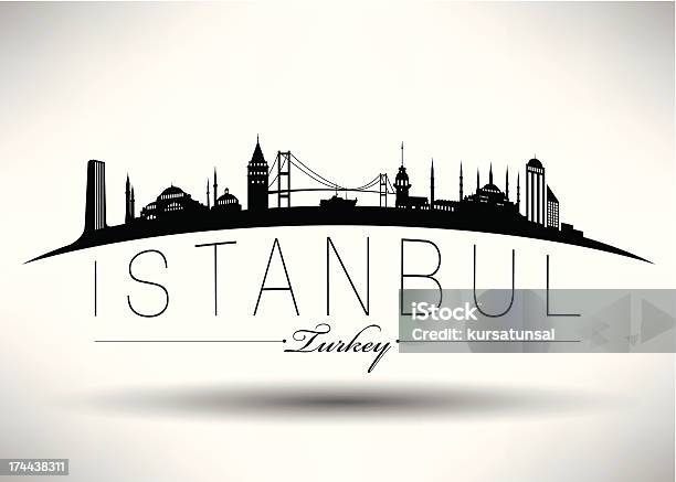 Modern Istanbul Silhouette Design Stock Illustration - Download Image Now - Istanbul, In Silhouette, Bridge - Built Structure