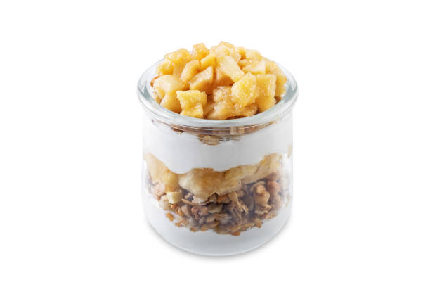 istock Apple greek yogurt granola parfait on a white isolated background 1744388225