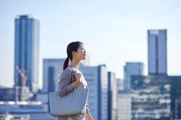 istock Japanese woman returning home 1744388829