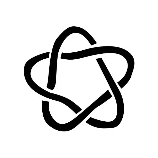 Vector illustration of A black and white image of an infinity symbol conveys its simplicity, elegance, and eternal continuity. The high contrast captures its fluid, interlocking pattern