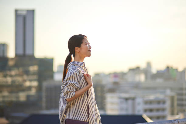 istock Japanese woman returning home 1744396229