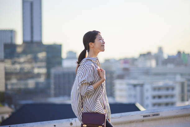 istock Japanese woman returning home 1744398019