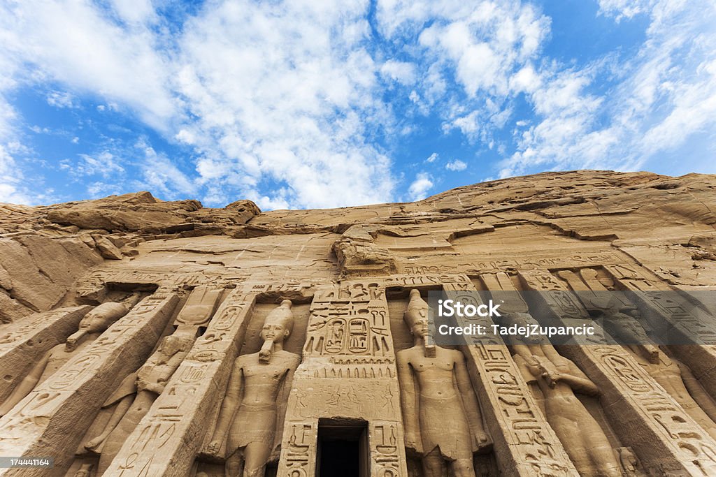 Temple of Hathor Entrance of the Temple of Hathor, Abu Simbel, Egypt. Abu Simbel Stock Photo