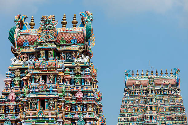 templo sri meenakshi - madurai imagens e fotografias de stock