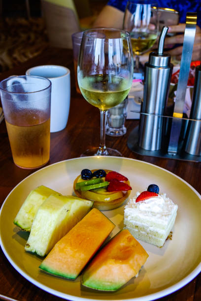 istock Fresh fruits with cake for breakfast 1744419457