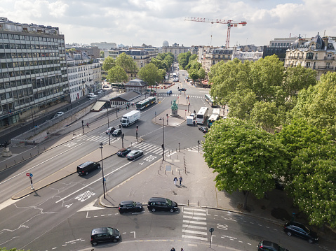 Avenue de l'Observatoire and Rue d'Assas, photographed with aerial drone. PARIS,FRANCE-30 APRIL,2019