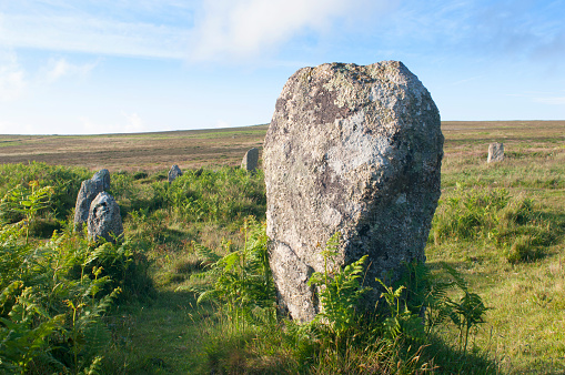 Tregeseal Stone Circle. One of many bronze age structures found in Cornwall.