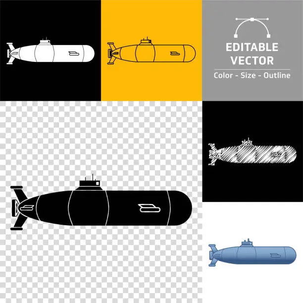 Vector illustration of Submarine icon.