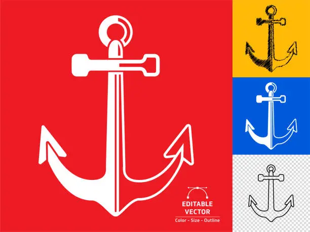 Vector illustration of Boat anchor icon.