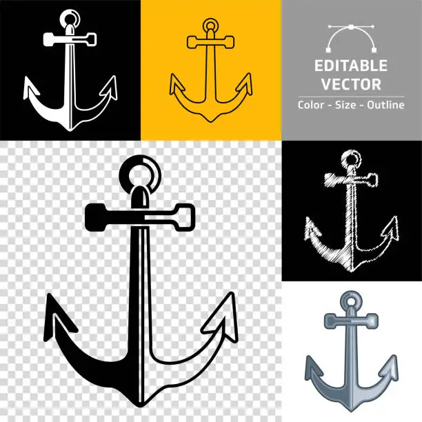 Vector illustration of Boat anchor icon.
