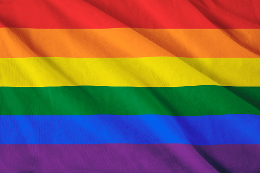 The LGBT+ Pride Flag, also known as the Rainbow Flag background