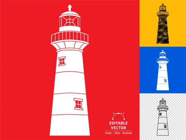 Vector illustration of Lighthouse icon.