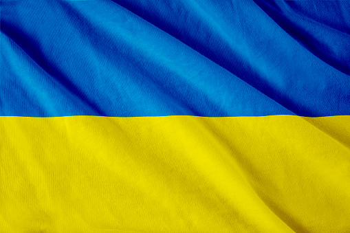 Ukraine flags flowing background