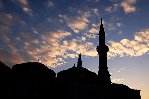 Silhouette of Old Mosque in Edirne
