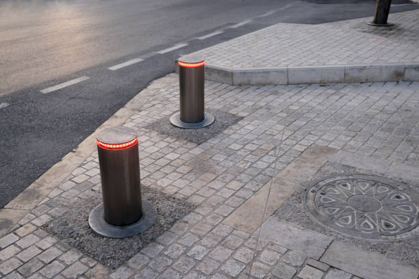 Poles of Traffic blockers.