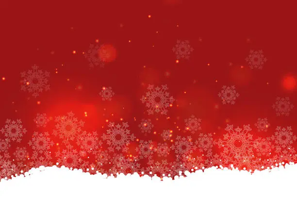 Vector illustration of Christmas snowflake red background