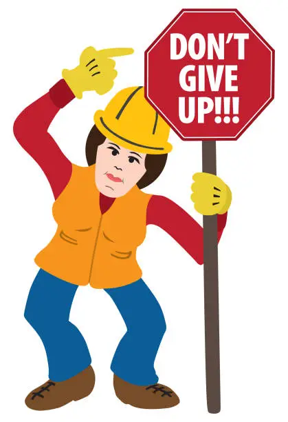 Vector illustration of Don't Give Up