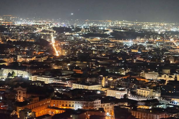 istock Aerial view of Naples at night 1744530342