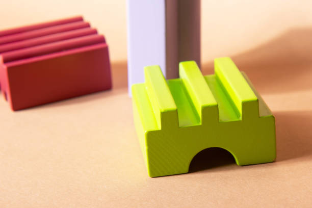 istock Bright, colorful geometric shapes podium for product display 1744538794
