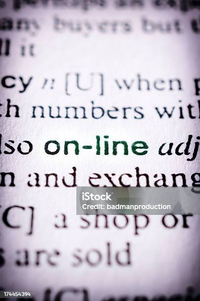 On Line Stock Photo - Download Image Now - Dictionary, Full Frame, Internet