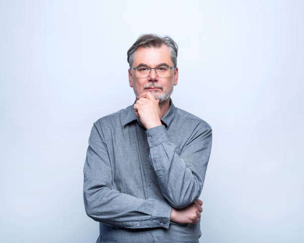 istock Portrait of thoughful mature man 1744544356