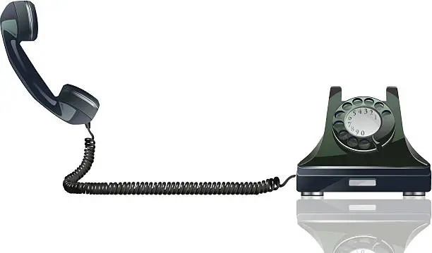 Vector illustration of Old Phone