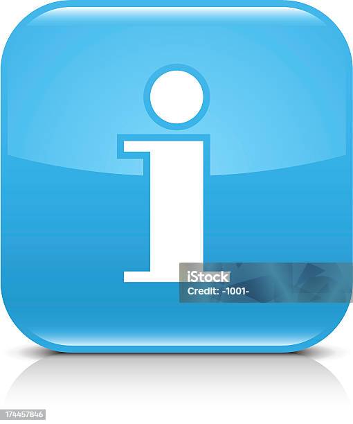 Blue Icon Information Sign Glossy Rounded Square Web Internet Button Stock Illustration - Download Image Now