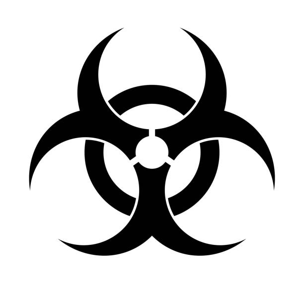 illustrations, cliparts, dessins animés et icônes de icône de silhouette biohazard. risque biologique. vecteur. - toxic waste biochemical warfare biohazard symbol dirty