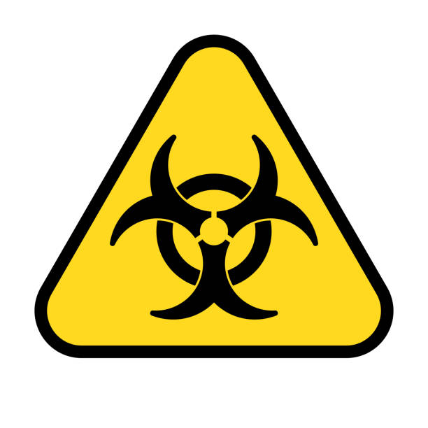 stockillustraties, clipart, cartoons en iconen met triangular biohazard symbol. biological hazard. vector. - besmettelijke ziekte