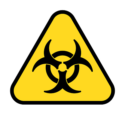 Triangular biohazard symbol. Biological Hazard. Editable vector.