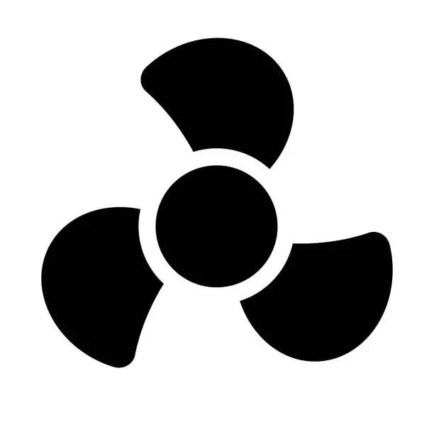 Vector illustration of Propeller silhouette icon. Rotation. Vector.