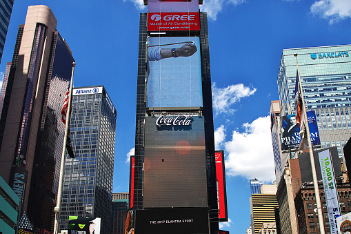 New York, United States - 02 Jul 2017: Times Square on Broadway in New York city, United States