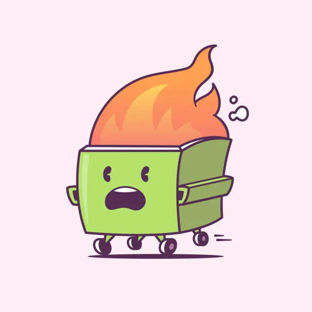 Vector illustration of Dumpster Fire