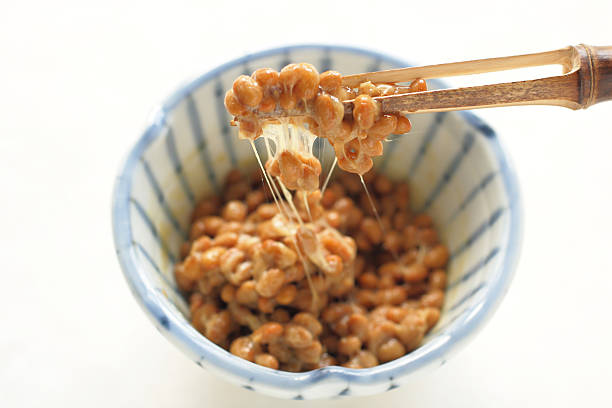 istock Natto, fermented soybeans on white background 174465842
