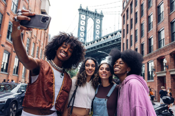 istock Multi-ethnic friends taking a selfie in New York 1744720471