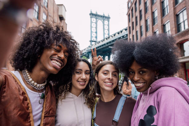 istock Multi-ethnic friends taking a selfie in New York 1744744525