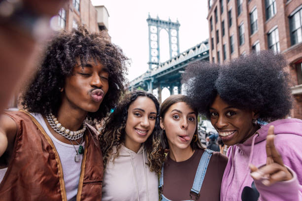 istock Multi-ethnic friends taking a selfie in New York 1744745220
