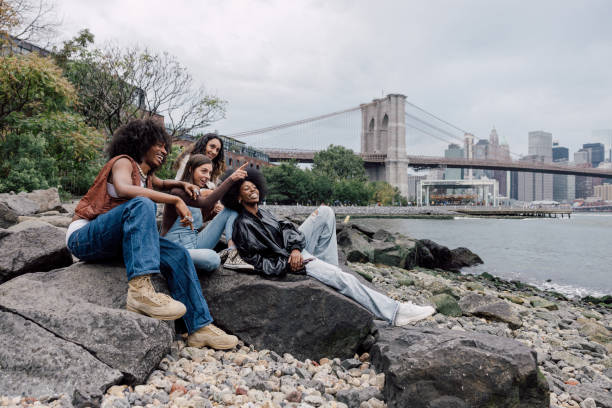 istock Group of young friends visiting New York 1744746808