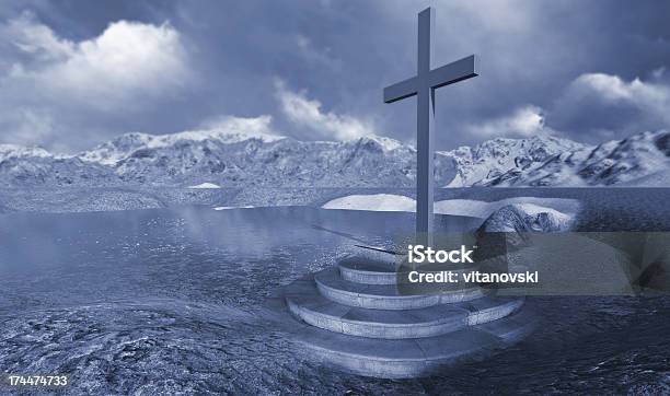 Деревянный Крест В Зимний — стоковые фотографии и другие картинки Библия - Библия, Блестящий, Бог