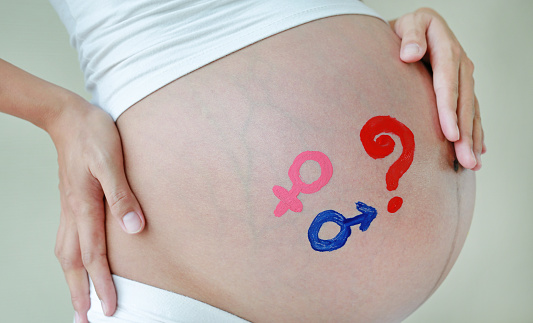 Belly art: painted stomach of a pregnant woman and her daughter. You might also be interested in these: