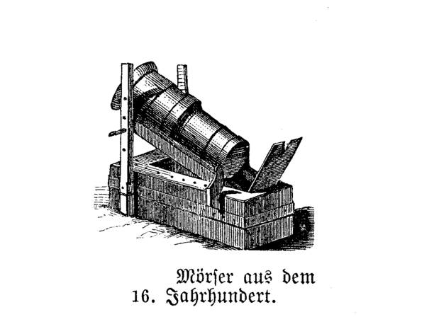 Mortar, muzzle-loaded weapon for a variety of ammunitions of the 16th century