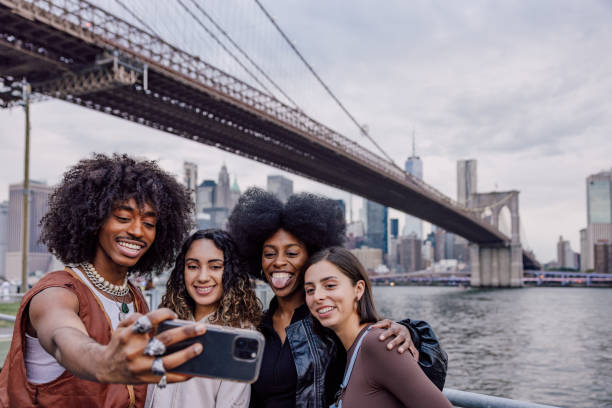 istock Multi-ethnic friends taking a selfie in New York 1744747923