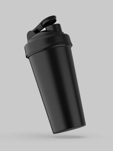 istock Blank white plastic shaker bottle with flip lid for mock up and template design. 1744748169